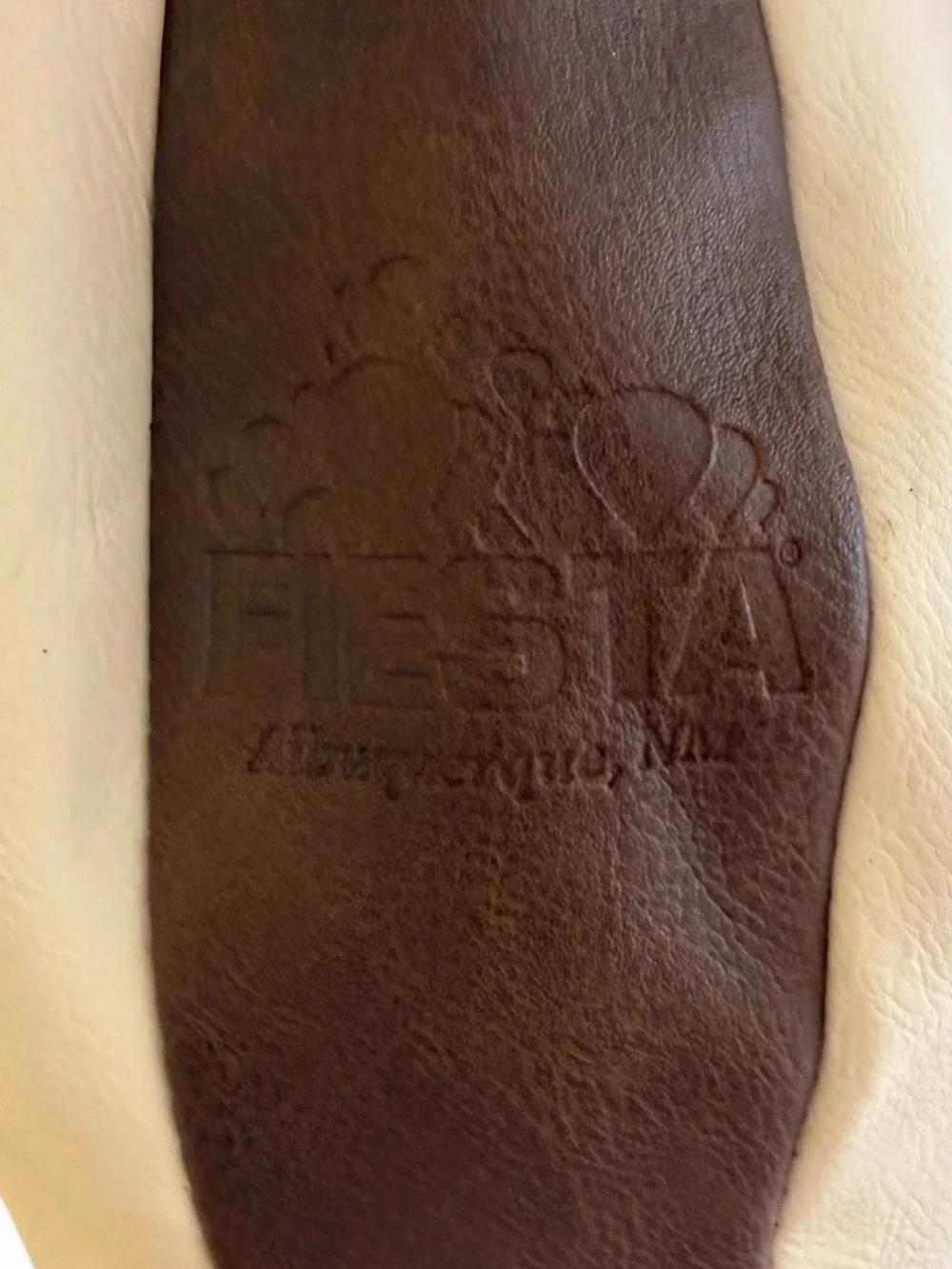 Albuquerque NM Fiesta Brown/Cream  Faux Leather Crossbody 